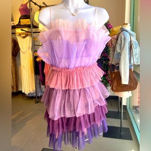 Purple Tulle Mini Dress